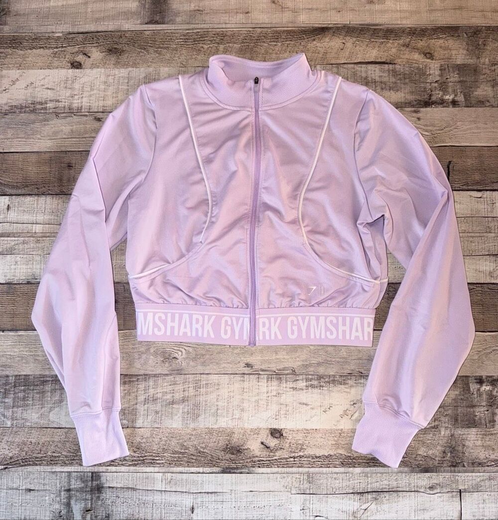 Gymshark Purple Cropped Recess Full Zip Workout Activewear Jacket | Size Medium